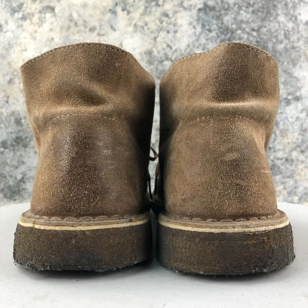 Clarks Men's Size 8.5 Originals Desert Brown Leather Lace-Up Ankle Boots FAIR